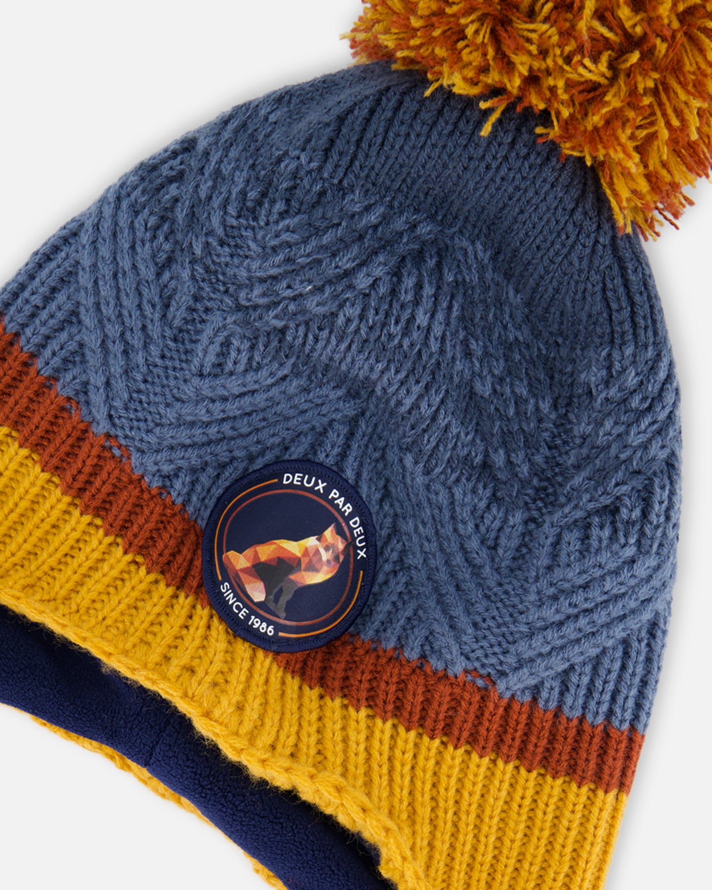 Tuque d’hiver en tricot avec oreille - Rayures - G10ZP02-000 - 2/4  à 5/8 ans