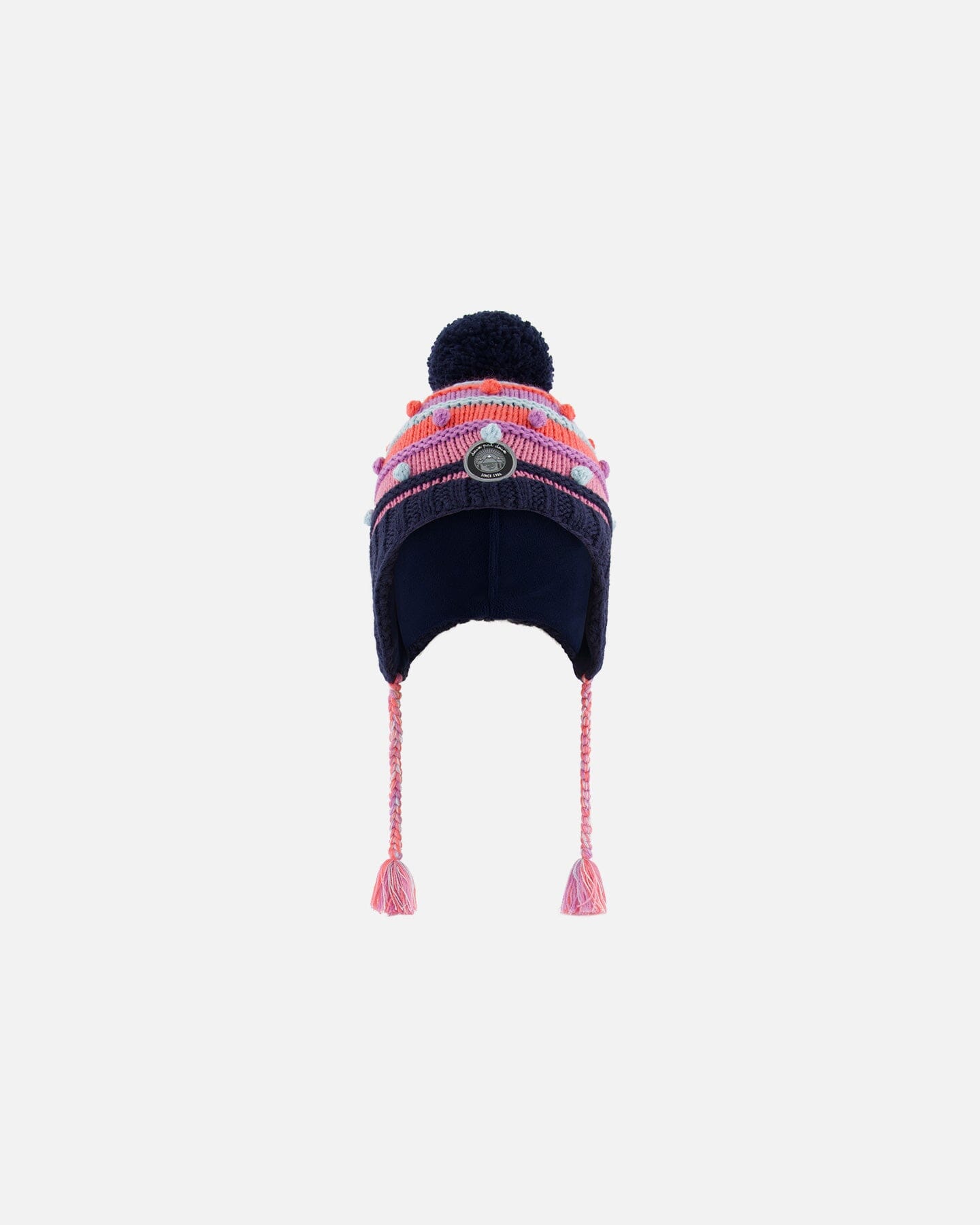 Tuque d’hiver en tricot avec oreille - Rayures - G10ZI02-000 - 2/4  à 5/8 ans