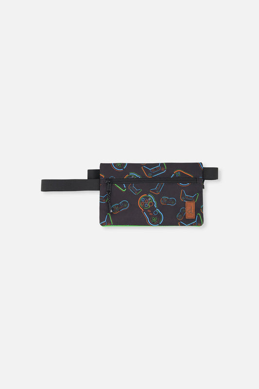 Trousse à crayon noir imprimé manettes - J20ZEC_2J090