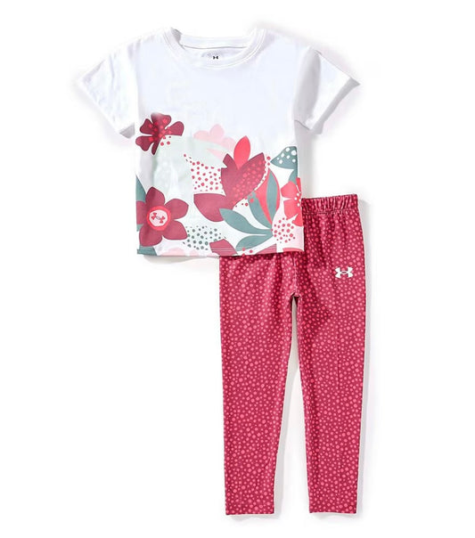 Ensemble chandail et legging - Rose fuchsia à pois- 4 à 7 ans