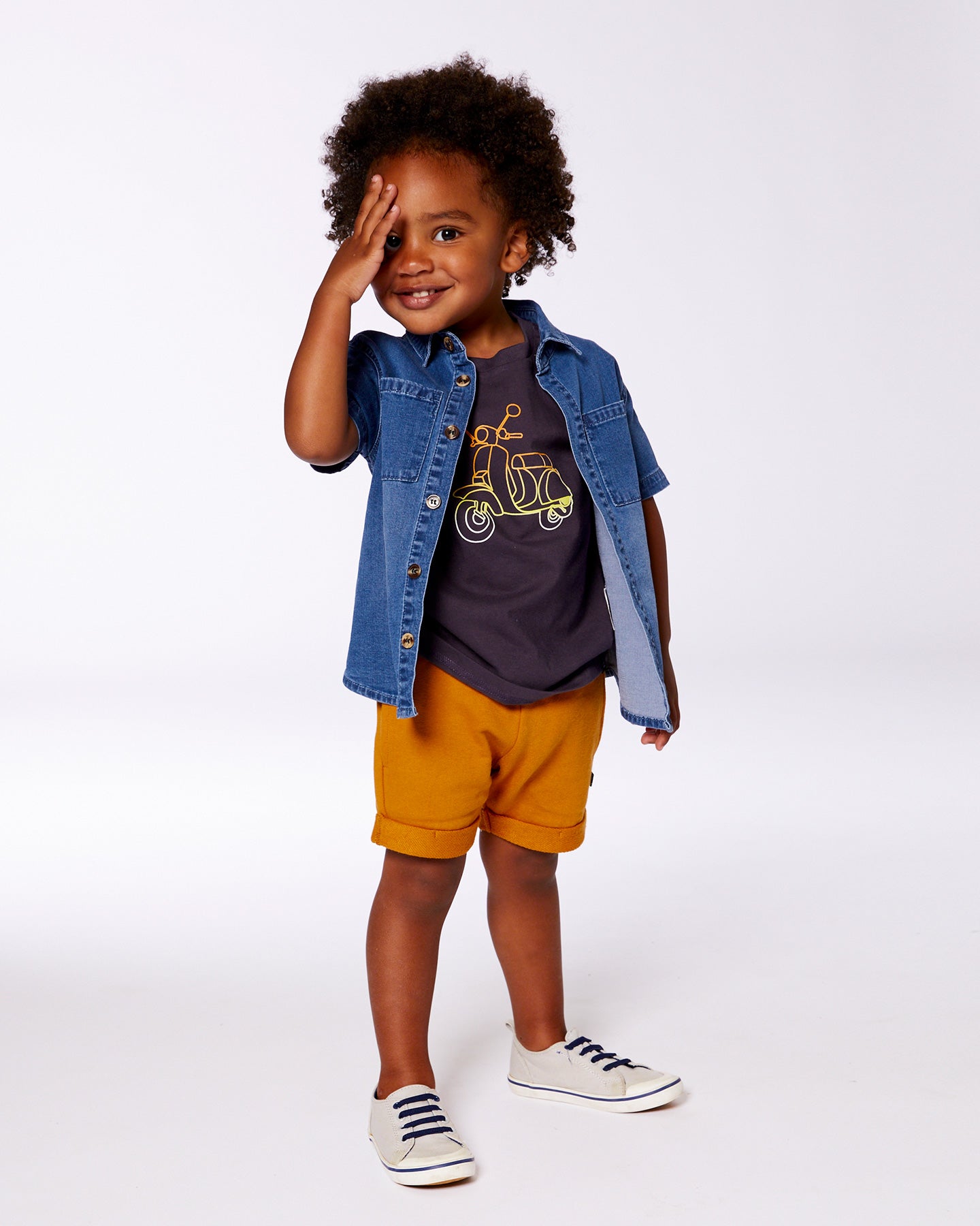 Chemise à manche courtes en denim - G30S16-123 - 2 à 8 ans
