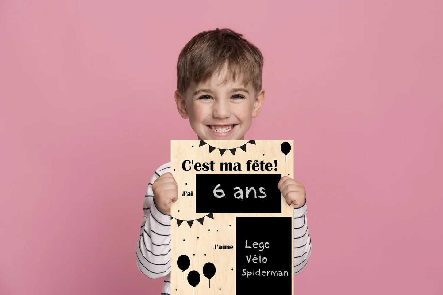 AFFICHE ANNIVERSAIRE EN BOIS