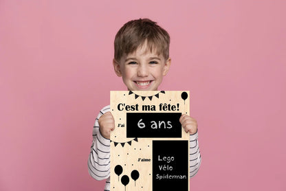 AFFICHE ANNIVERSAIRE EN BOIS