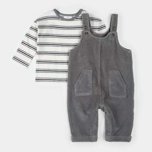 Ensemble 2 pièces Chandail et salopette - Gris - 3 à 24 mois