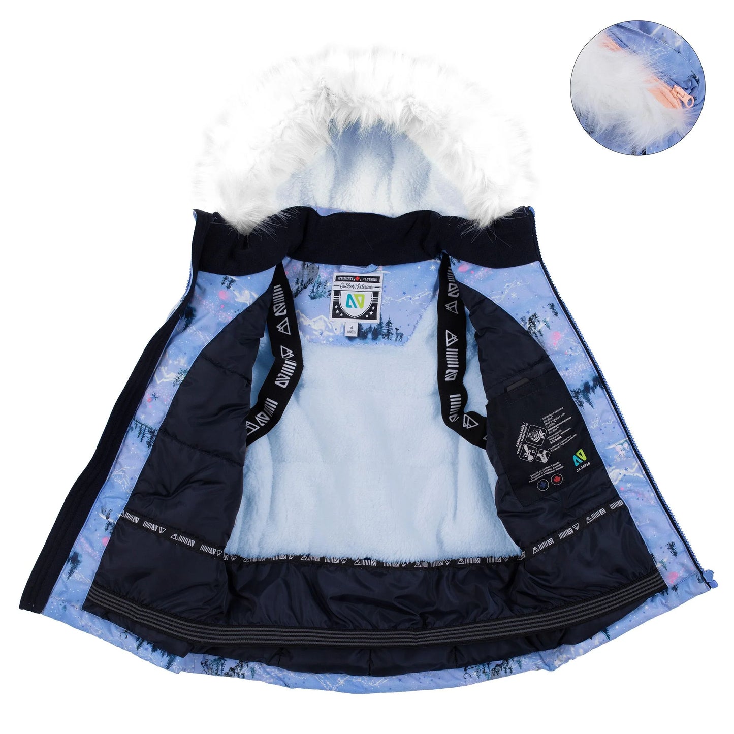 Habit de Neige 2 Pièces - bleu lila - F25M256 - 4 à 7 ans