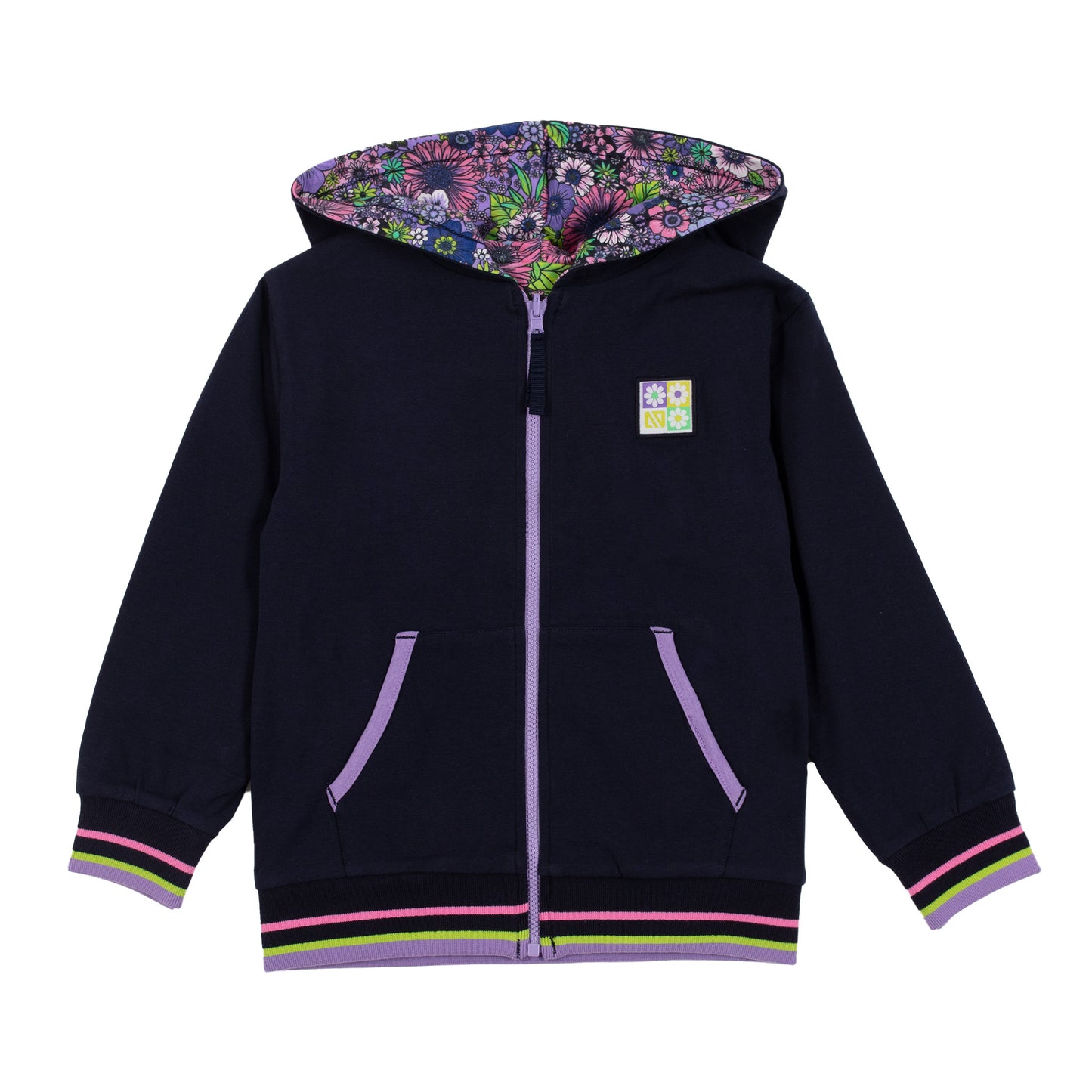 Veste en jersey reversibleavec capuchon - Paix & Amour - S2406-12 - 2 à 10 ans