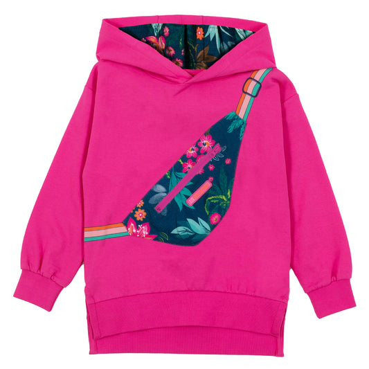 Hoodie en french terry fushia ultra - Jungle asiatique - S2402-11 - 2 à 10 ans