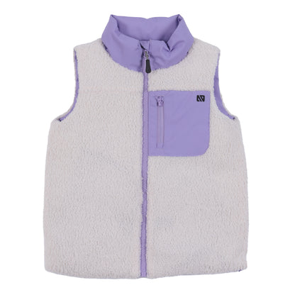 Veste matelassé réversible sans manches - F2604-12 - Lilas - 2 à 10 ans