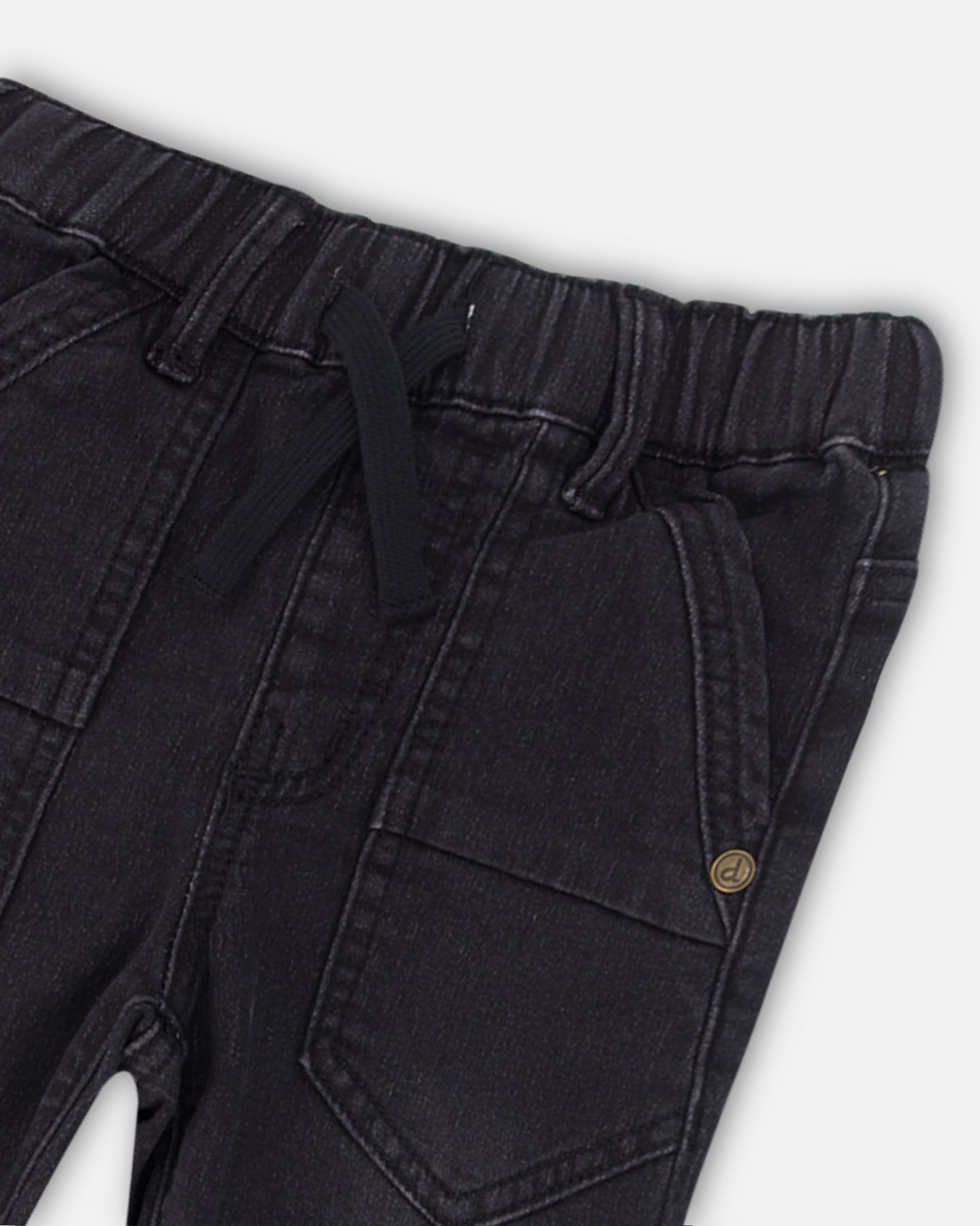 Jogger en denim extensible - Texturé noir-  F30YB24-124 - 2 à 12 ans