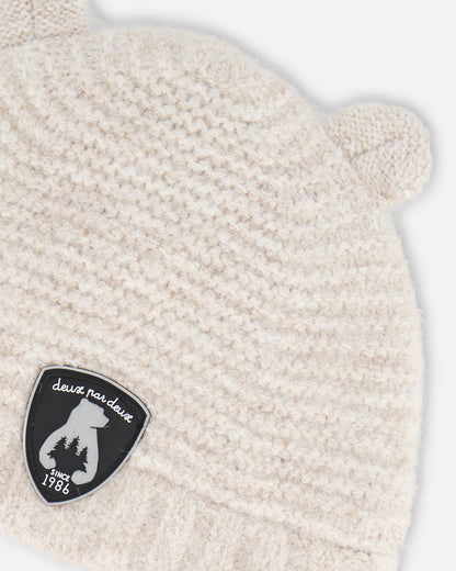 Tuque en tricot d’hiver avec oreille - Blanc - G10ZA03-106 - 3 à 24 mois