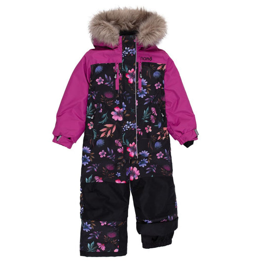 Habit de Neige 1 Pièce - Rose et noir - F25M662 - 2 à 10 ans