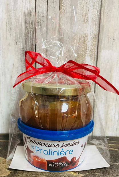 Duo gourmand - Fondue au chocolat et caramel fleur de sel