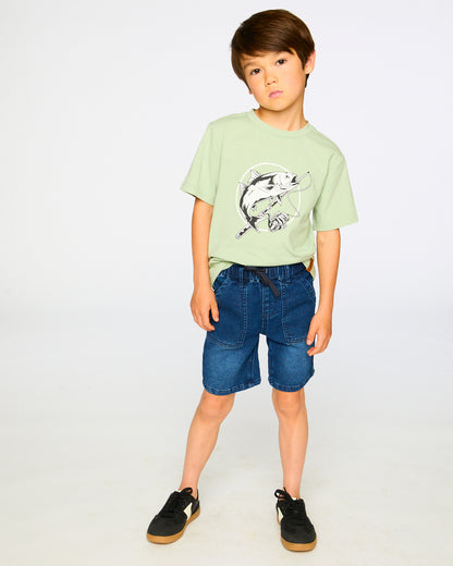 Short denim en french terry - H30YB28_01230 - 2 à 10 ans