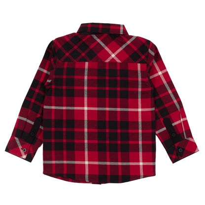 Chemise  à carreaux noir/rouge F2425-03 - 2 à 14 ans