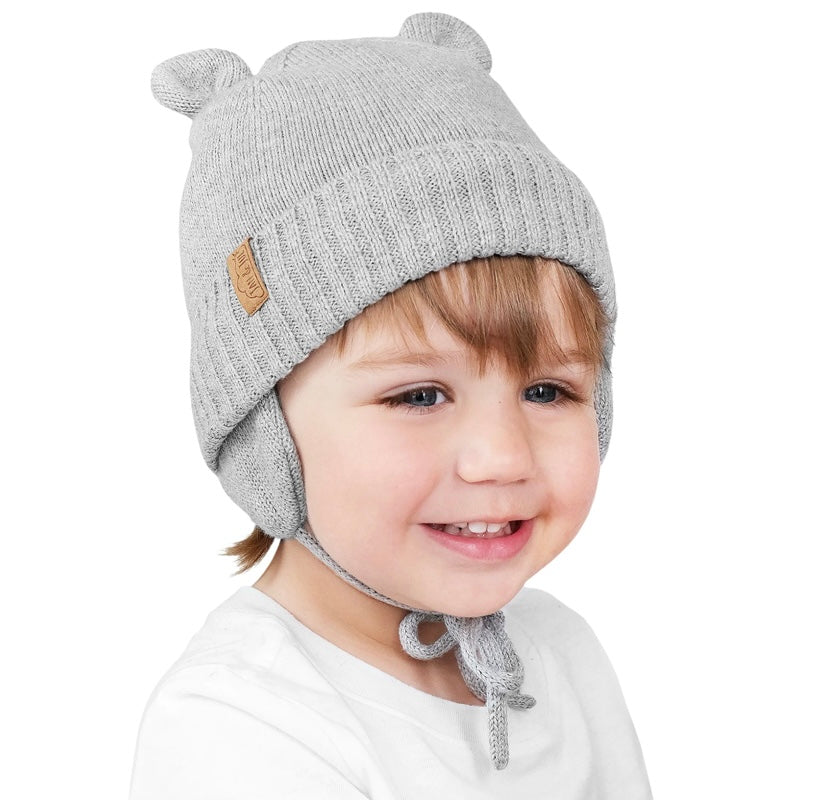 Tuque d’hiver - Ours - Gris-  3 mois à 5 ans