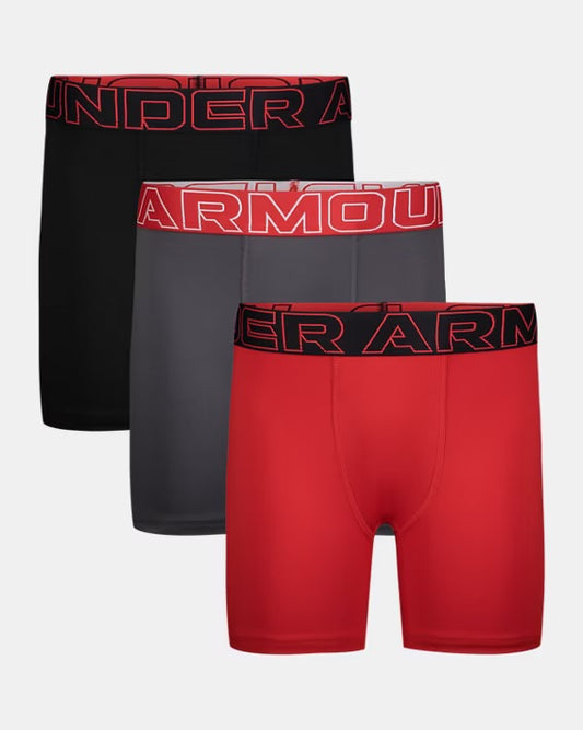 Boxers Performance Tech - Noir/Gris/Rouge - 8-16ans