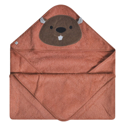 Serviette à capuchon pour bébé - Castor