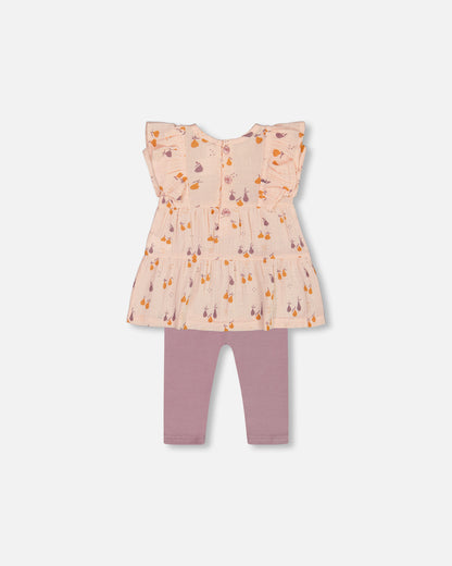 Ensemble tunique en mousselinede coton et legging en jersey - G30B10_070 - 3 à 24 mois