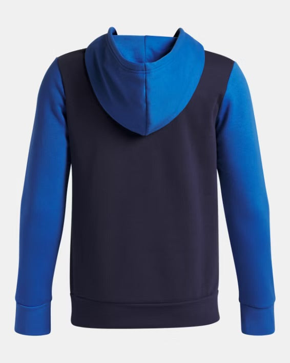UA Boys' Rival Fleece Colorblock Graphic Hoodie Bleu/Blanc - 7 à 14 ans