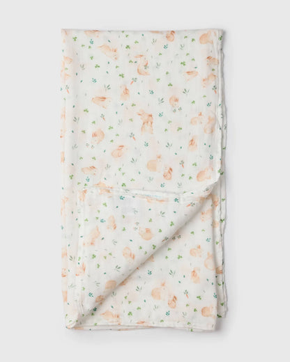 Couverture de mousseline de bambou - Lapin
