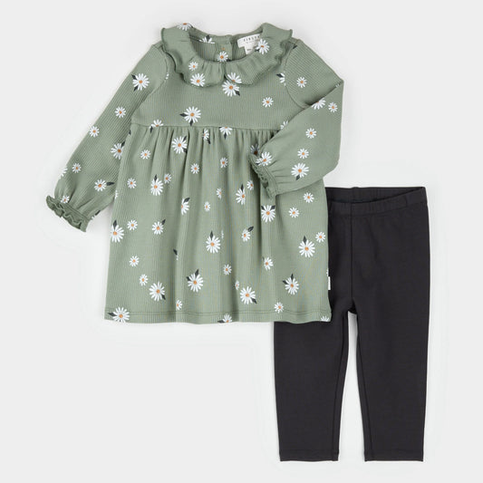 Ensemble 2 pièces robe et legging - Marguerittes - 3 à 24 mois
