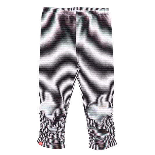 Legging 3/4 rayé noir/blanc - Pique-nique au soleil- S2404-16 - 2 à 10 ans