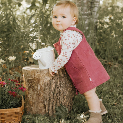 Ensemble Robe en corduroy « Jardins floral » - 3 à 24M