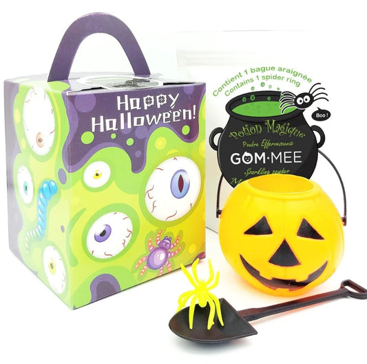 NOUVEAU HALLOWEEN BOITE SURPRISE VERT BAIN DES PETITS SORCIERS 100G