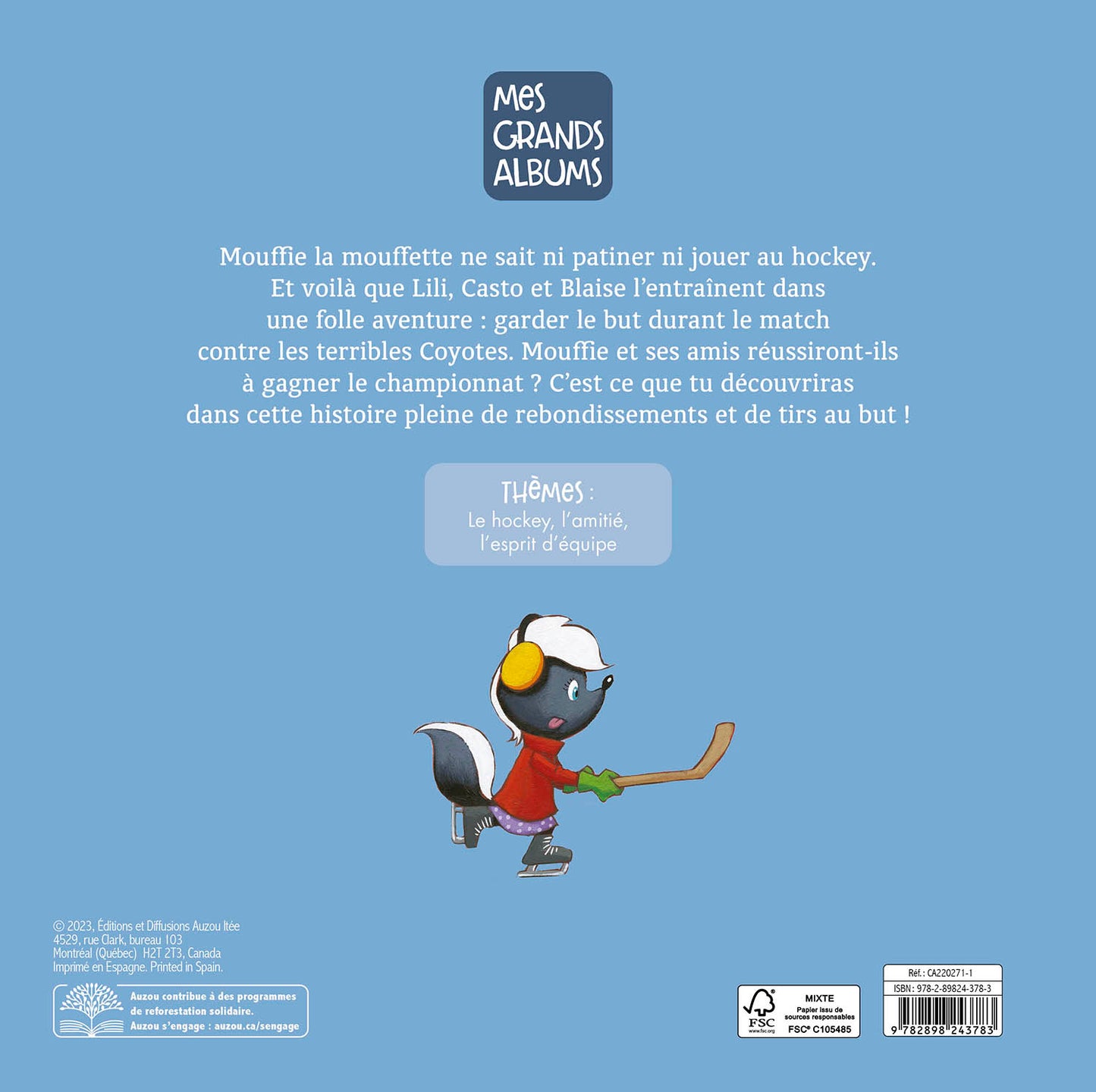 Livre - Mouffie la mouffette Vive le hockey !