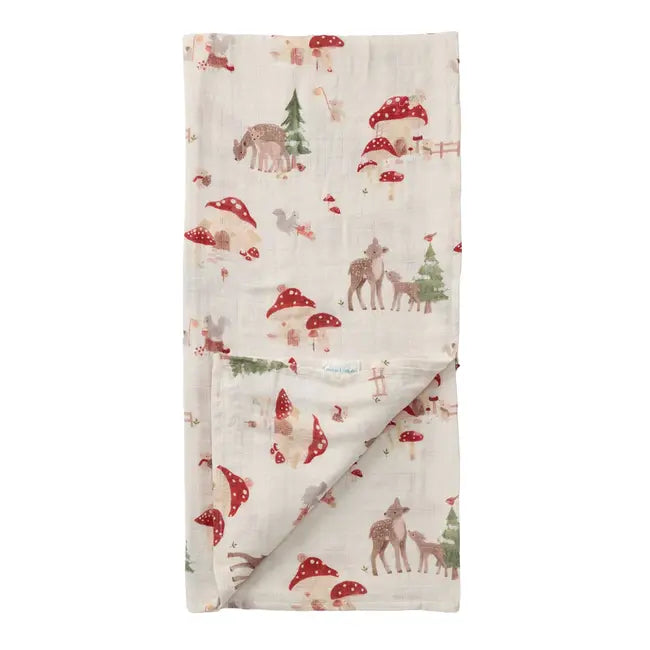 Couverture de mousseline de bambou - Famille de la forêt