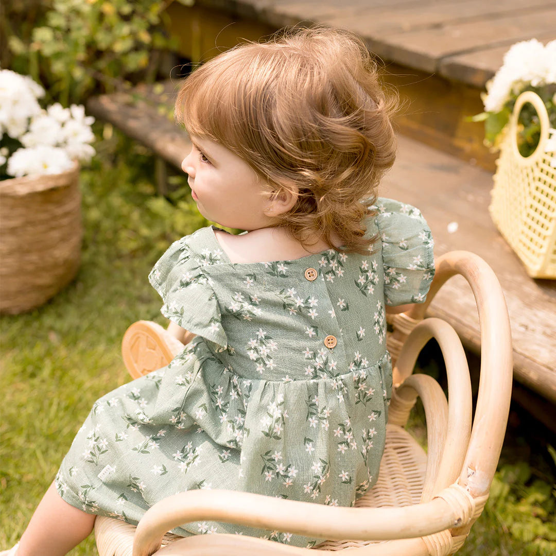 Ensemble 2 pièces robe et culotte - Vert - 3 à 24 mois