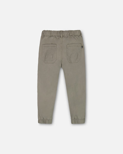 Jogger en twill extensible - Gris-  F30YB22-962 - 2 à 12 ans