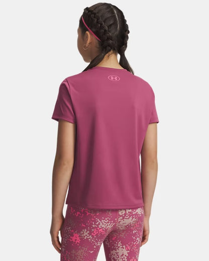 UA Girls' UA Tech Varsity Graphic Short Sleeve Fuchsia Dusk - 7 à 14 ans
