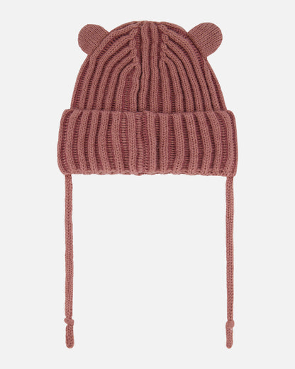 Tuque en tricot acec cordon - F30WT23-676 - Rose ancien