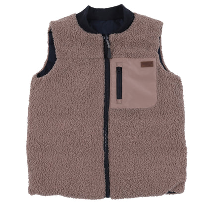 Veste matelassé réversible sans manches - F2607-02 - Marine - 2 à 10 ans
