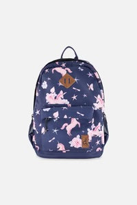 Sac à dos bleu marine imprimé licornes pour enfant - J20ZSD_2J083