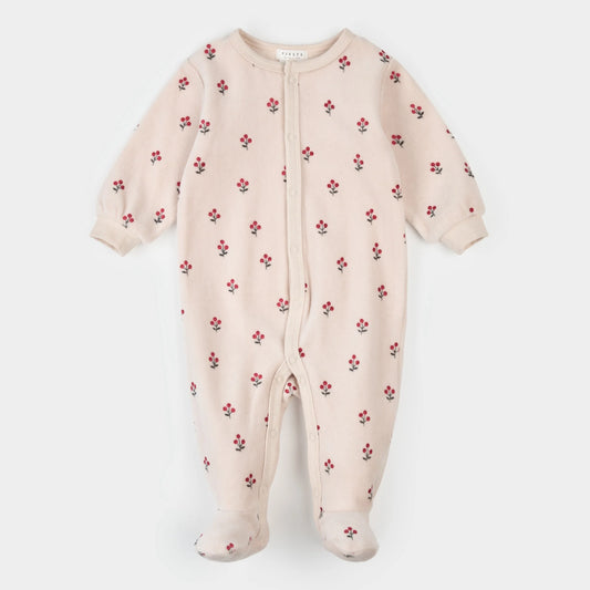 Dormeuse à pieds en velours - Rose - Nouveau-né à 24 mois