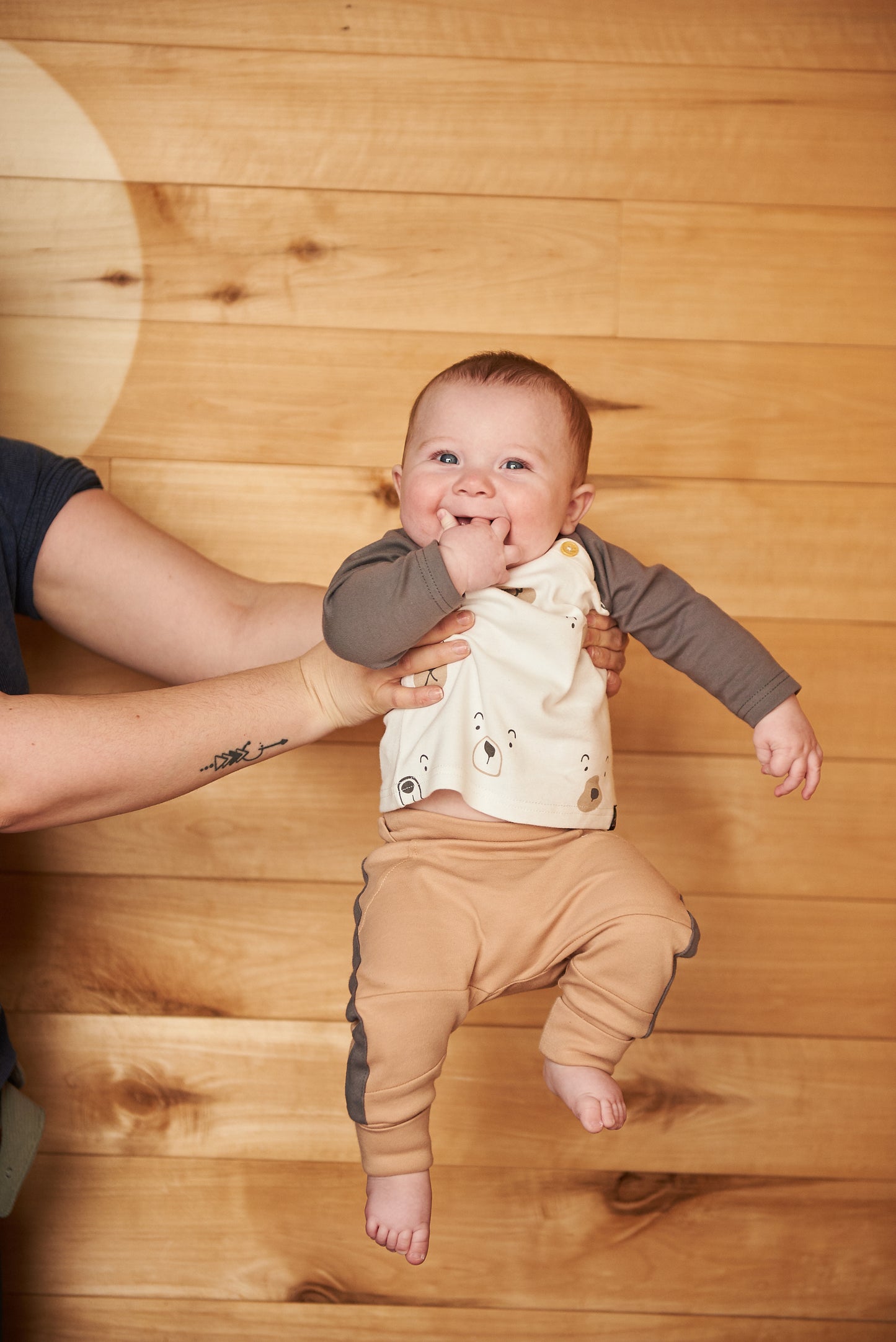 Ensemble chandail et pantalon en coton organique - Maman ours et bébé ours - G20C11-145 - 3 à 24 mois