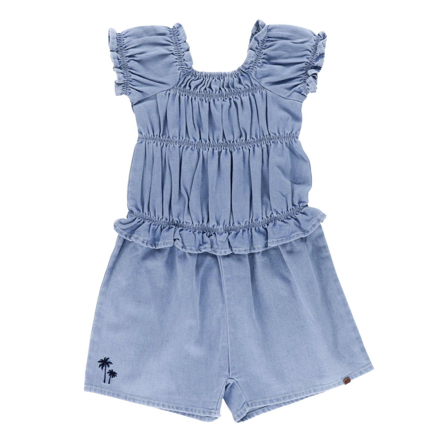 Romper en denim - Vacances à la mer - S2602-13 - 2 à 10 ans