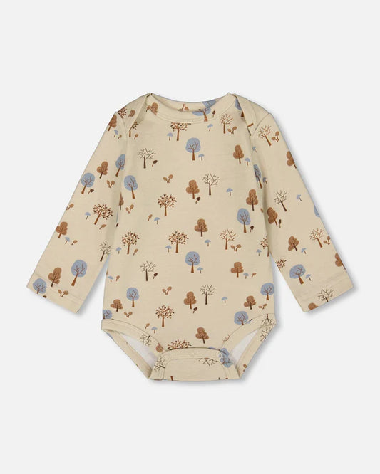 Cache-Couche Beige Imprimé Arbres En Coton Biologique - H20C70-052 - 3 à 24 mois