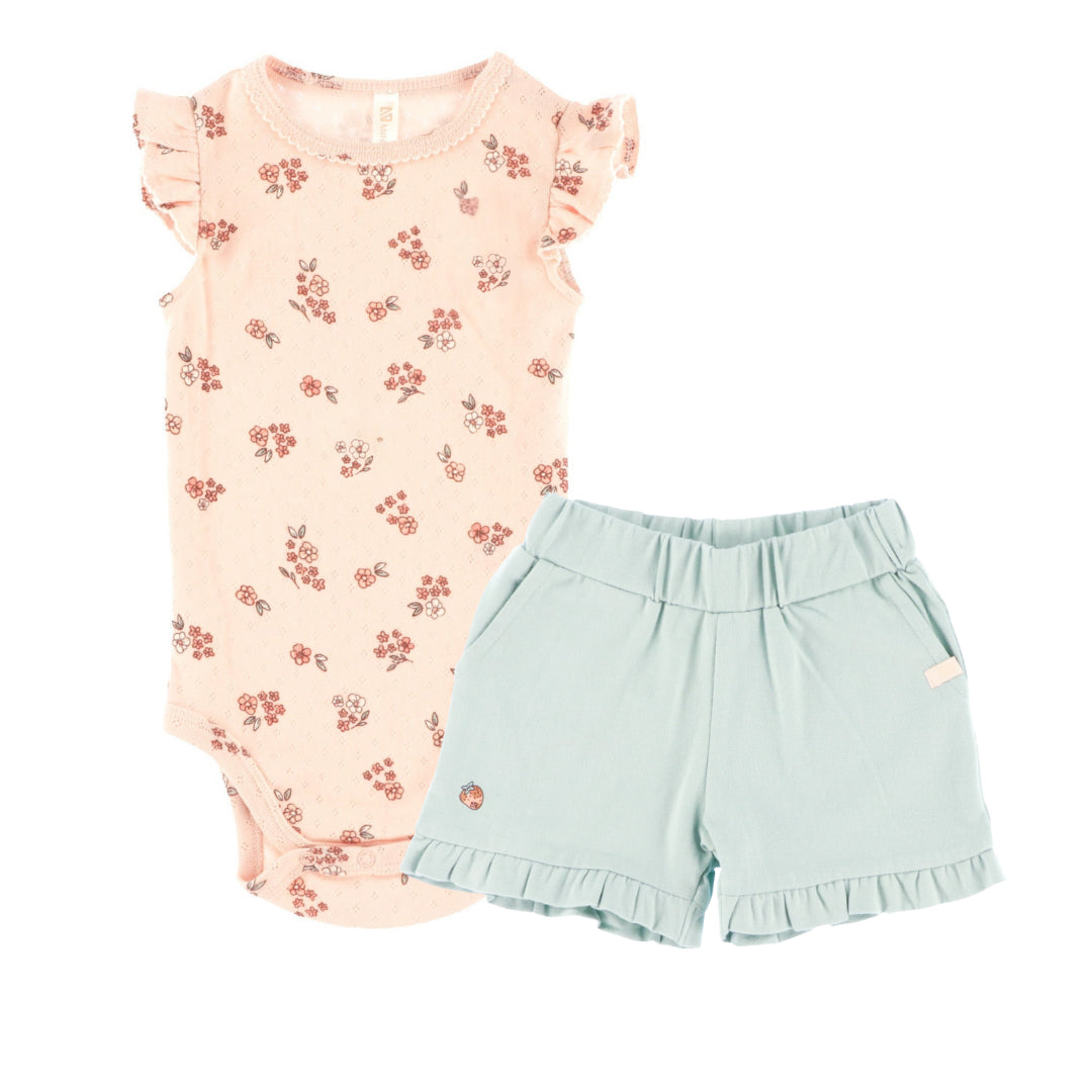 Ensemble cache-couche et Short - Champs de fraises - S2660-04 - Nouveau-né à 24 mois