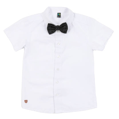 Chemise  avec noeud papillon - Blanc - S25CH01-01- 2 à 14 ans