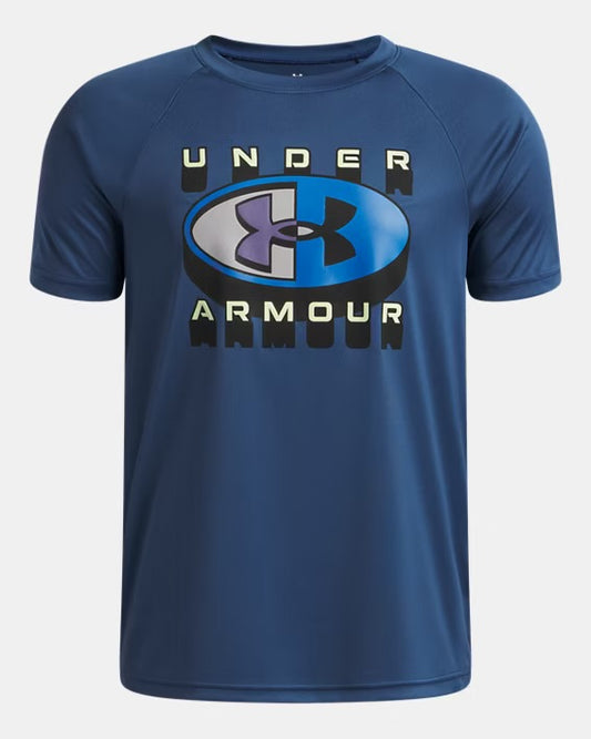 Boys' UA T-Shirt Tech Graphique - 6009615-498 - Bleu - 7 à 14 ans