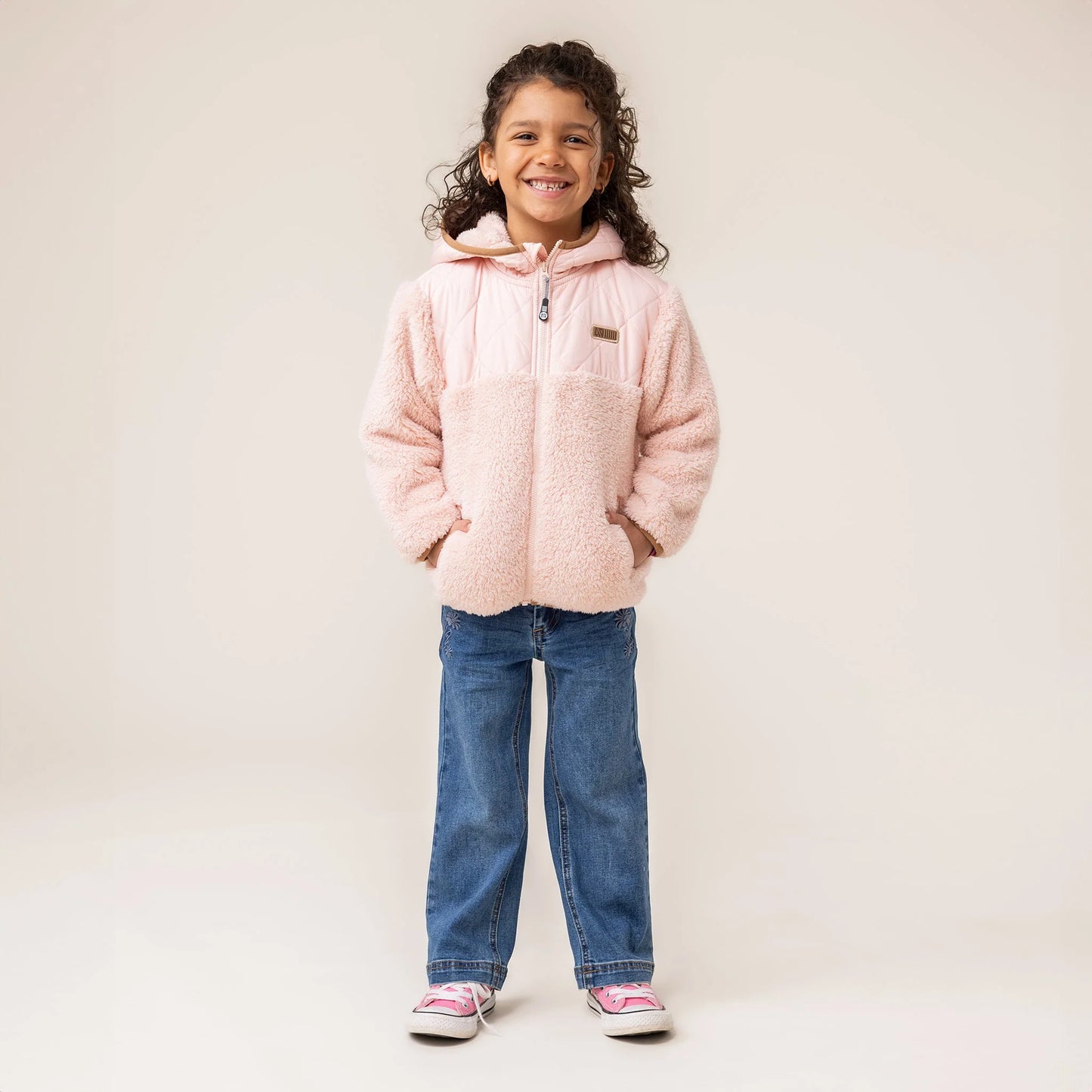 Veste de sherpa - F25VS02-2- Rose - 2 à 12 ans