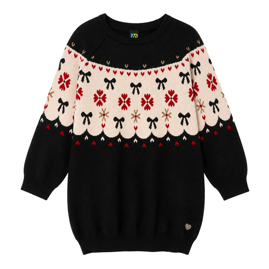 Robe en tricot - Le cœur des fêtes - F2630-14 - 2 à 14 ans