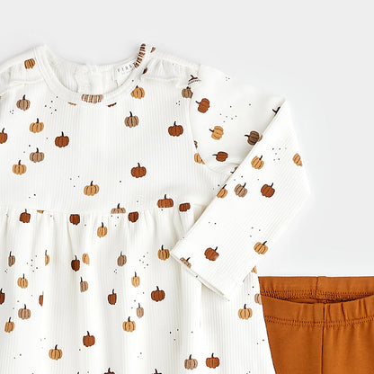 Ensemble Robe et legging citrouilles - 3 à 24M