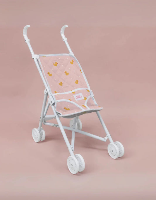 POUSSETTE POUR POUPÉE - CANARD LIGNÉ ROSE
