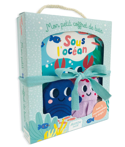 Mon Petit Coffret De Bain - Sous L'océan - Un Livre De Bain Et 2 Marionnettes À Doigt