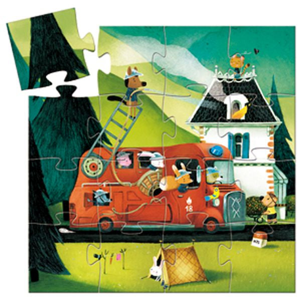 Puzzle silhouette - Le camion de pompier