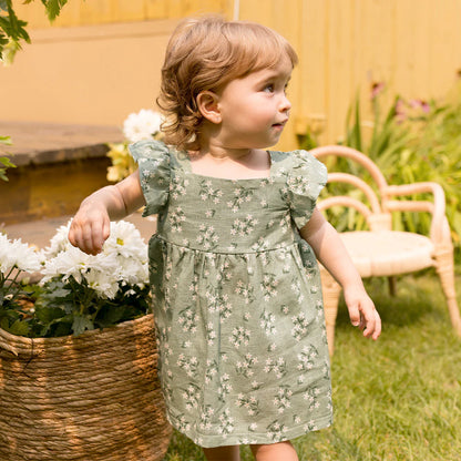 Ensemble 2 pièces robe et culotte - Vert - 3 à 24 mois